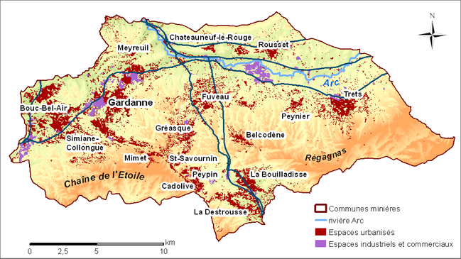 Carte du bassin minier de Provence